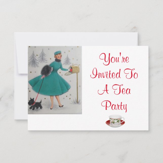 Christmas Holiday Tea Party Invitation (Front)