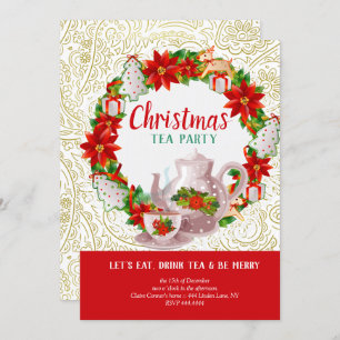 Christmas Holiday Tea Party Invitation