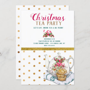 Christmas Holiday Tea Party Invitation
