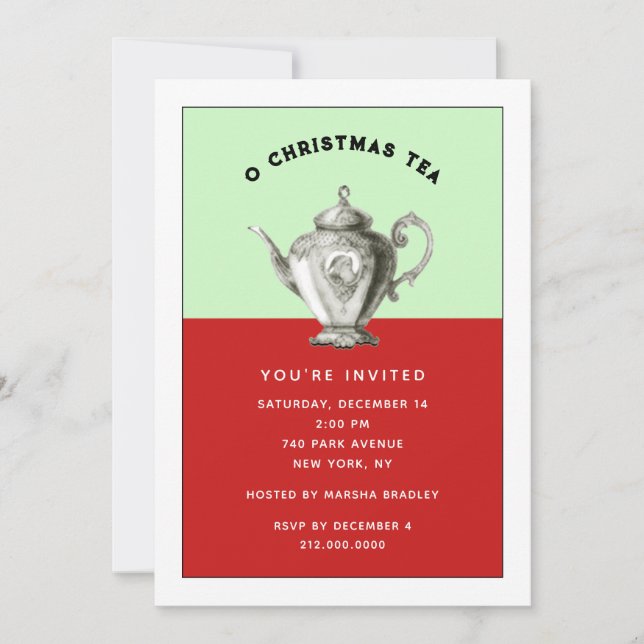 Christmas Holiday Tea Party Invitations (Front)