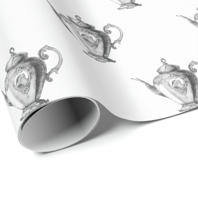 Christmas Holiday Tea Party Wrapping Paper (Roll Corner)