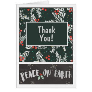 Christmas Holiday Thank You Card- Peace on Earth