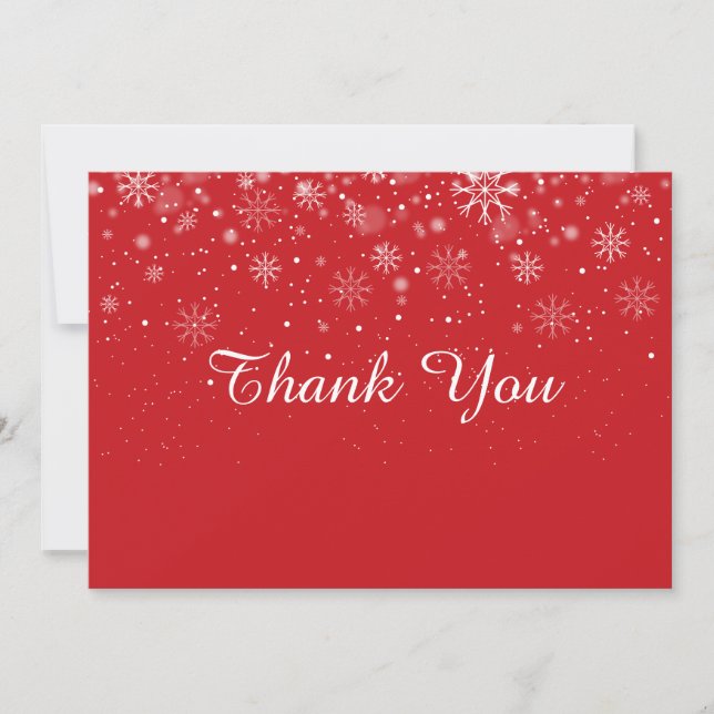 Christmas Holiday Thank You Snowflakes card (Front)