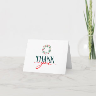 Christmas Holiday Thank You with Small Wreath Card