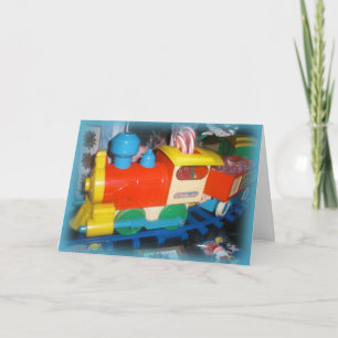 Christmas Holiday Toy Trains Greeting Card