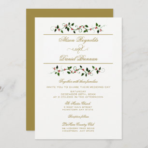 Christmas Holiday Traditional Wedding Invitation
