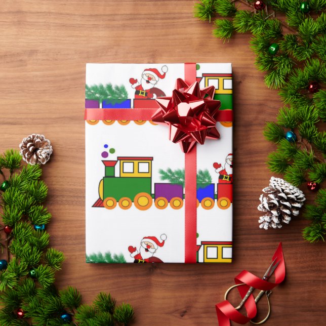 Christmas Holiday Train  Wrapping Paper (Holiday Gift)