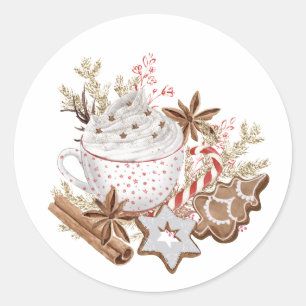 Christmas Holiday Treats Classic Round Sticker