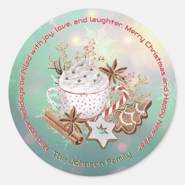 Christmas Holiday Treats Classic Round Sticker (Front)