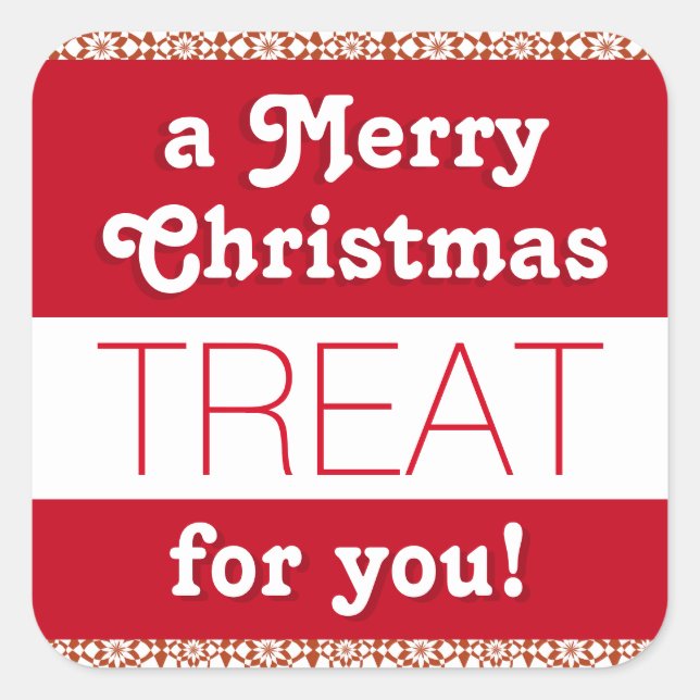 Christmas Holiday Treats Square Sticker (Front)