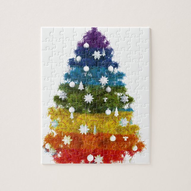 christmas holiday tree colours happy joy jigsaw puzzle (Vertical)