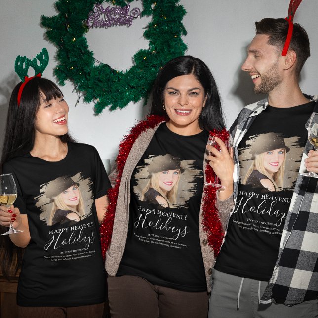 Christmas Holiday Tribute Photo Memorial T-Shirt (Creator Uploaded)