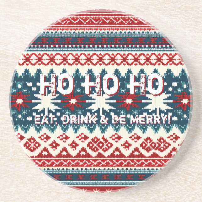 Christmas Holiday Ugly Sweater Party Coaster (Front)