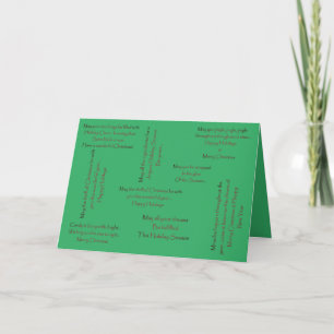 Christmas Holiday Verse Green Fancy Folded Card