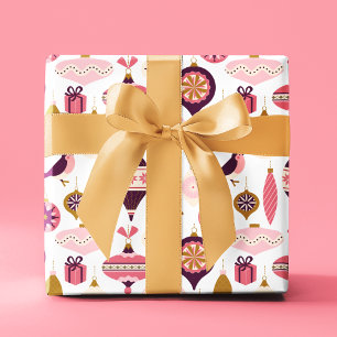 Christmas Holiday Vintage Retro Decorations Bauble Wrapping Paper