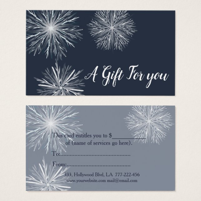 Christmas/holiday watercolor snowflakes (Front & Back)