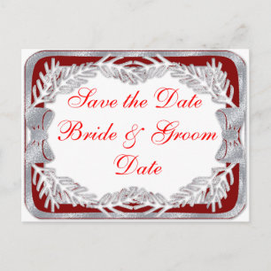 Christmas Holiday Wedding Save the Date Postcards