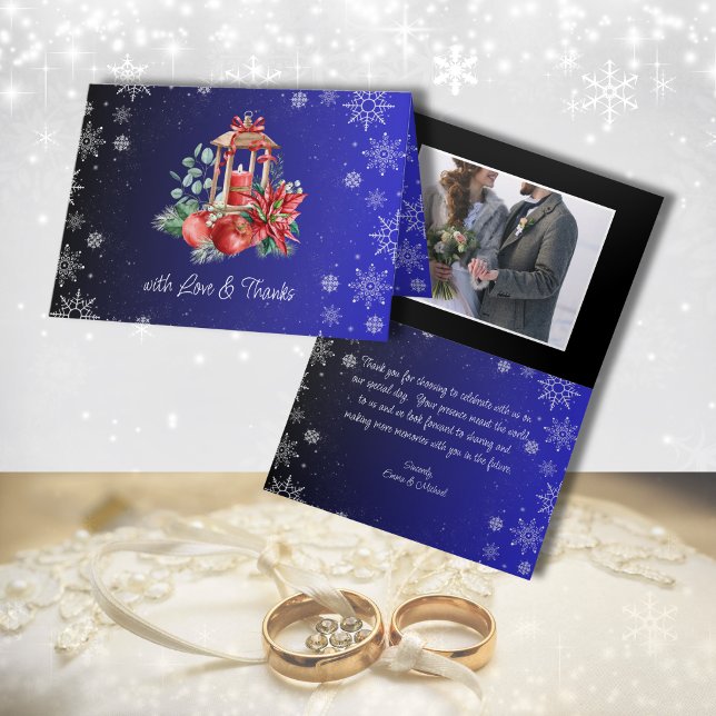 Christmas Holiday Wedding Thank You Card (Creator Uploaded)