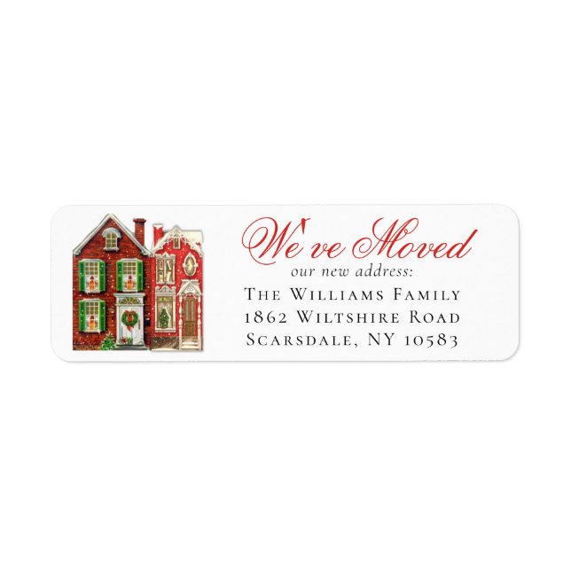 Christmas Holiday We've Moved | New Home Return Address Label (Front)