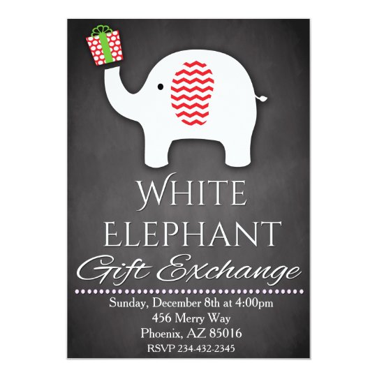 Christmas Holiday White Elephant Party Invitation