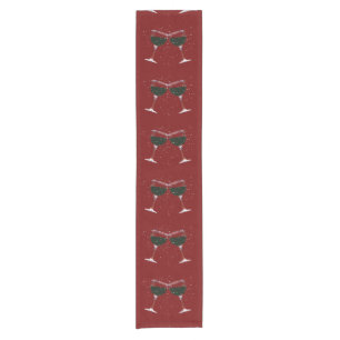 Christmas Holiday Wine Table Runner