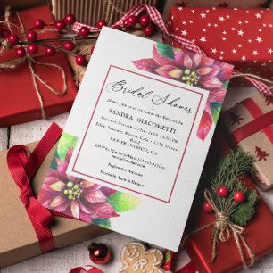 Christmas Holiday Winter Bridal Shower Invitation