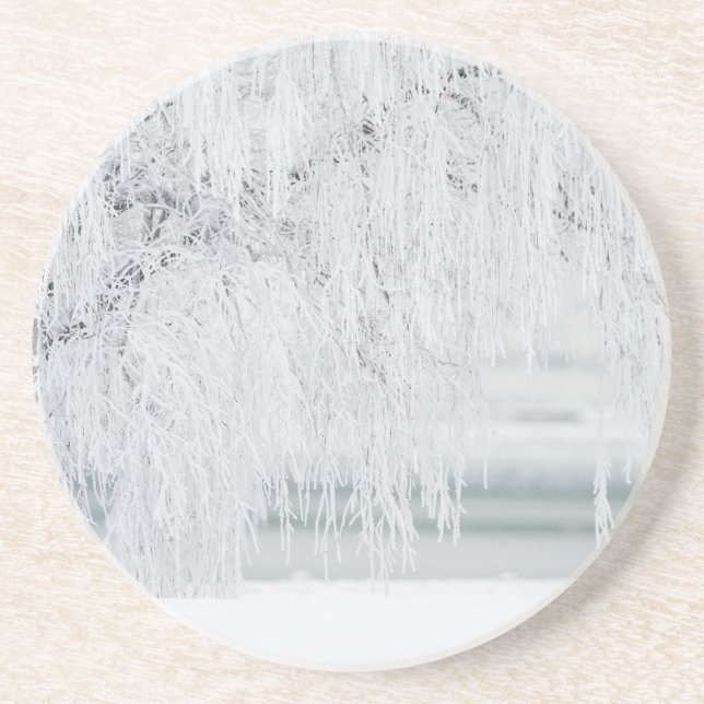 christmas holiday winter snow coaster (Front)