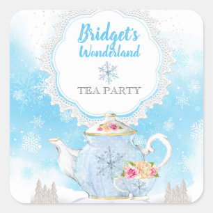 Christmas Holiday Winter Tea Party Stickers