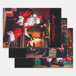 Christmas Holiday Wrapping Paper Set of 3