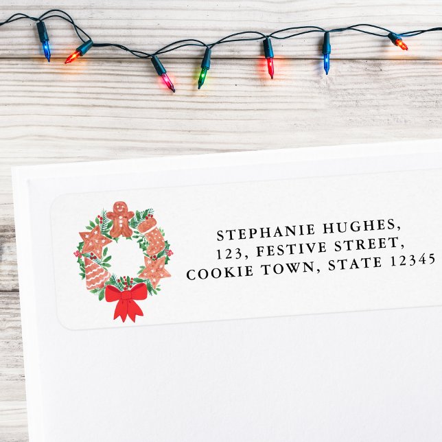 Christmas Holiday Wreath Return Address Return Address Label (Creator Uploaded)