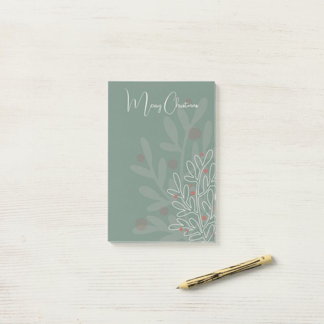 Christmas holidays abstract floral design post-it notes (On Desk)