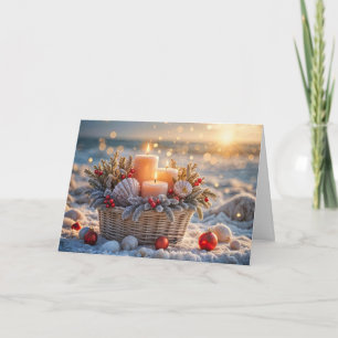Christmas Holidays Across the Miles Beach Coastal  Card