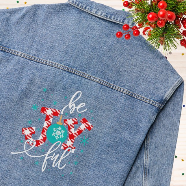 Christmas Holidays Be Joyful Modern Winter Denim Jacket (Creator Uploaded)
