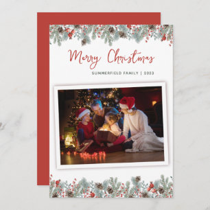 Christmas Holidays Botanical Family Photo Holiday Card