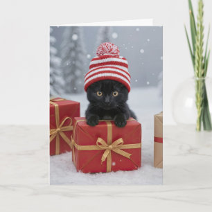 Christmas Holidays Cute and Funny Kitten Card