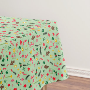 Christmas Holidays Cute Doodle Whimsical Pattern Tablecloth