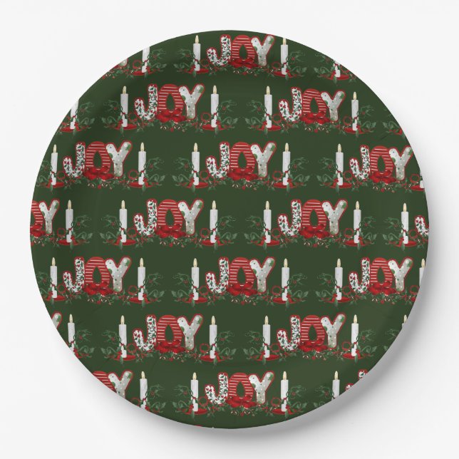 Christmas Holidays Joy Paper Plate (Front)