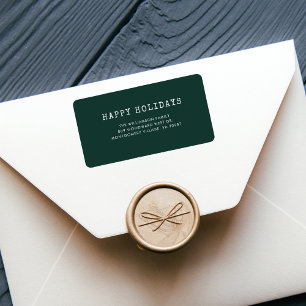 Christmas Holidays Minimalist Shipping Address Label