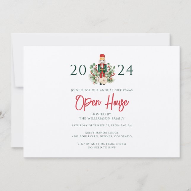 Christmas Holidays Nutcracker Open House Party Invitation (Front)