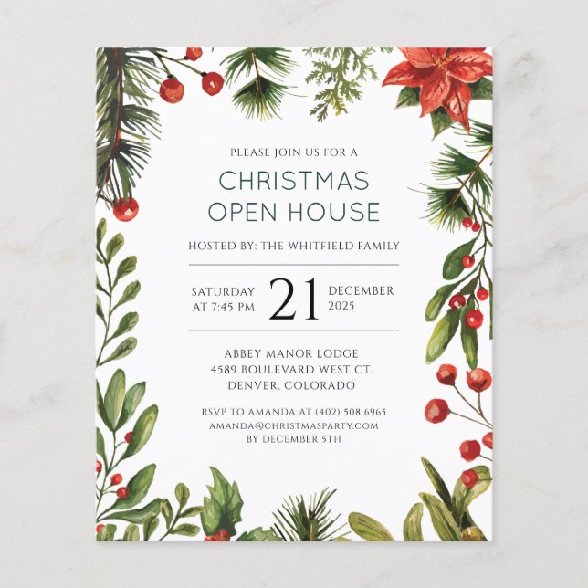 Christmas Holidays Open House Party Flyer (Front)