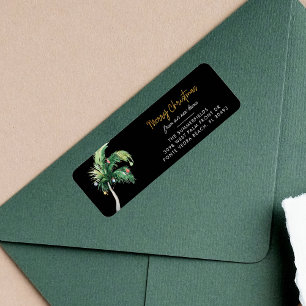 Christmas Holidays Palm Tree Moving Return Address Label