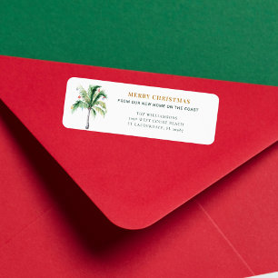Christmas Holidays Palm Tree Return Address Label