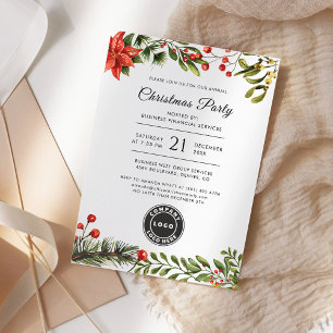 Christmas Holidays Party with Business Logo Invitation