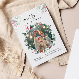 Christmas Holidays Photo Mistletoe Botanical Card