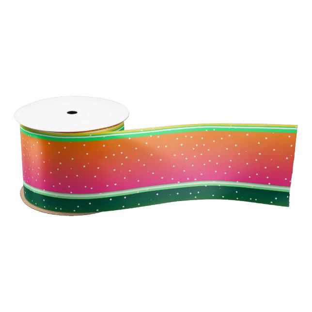 Christmas Holidays pink red green creative striped Satin Ribbon (Spool)