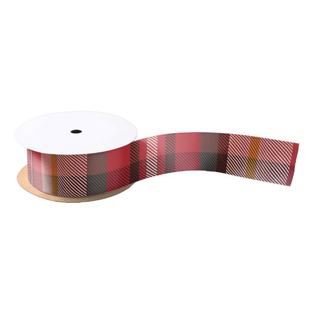 Christmas Holidays Red and Green Rustic Plaid Satin Ribbon (Spool)