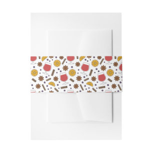 Christmas holidays red mulled wine spices invitation belly band
