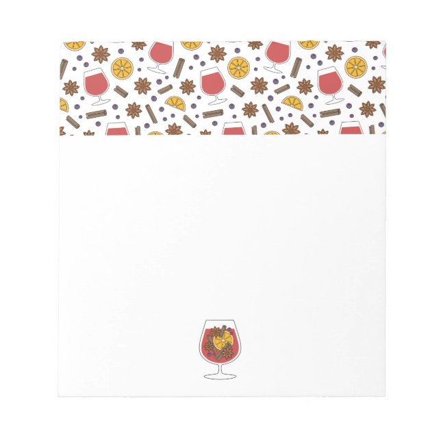 Christmas holidays red mulled wine spices  notepad (Front)