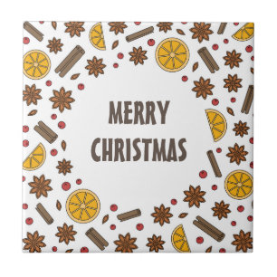 Christmas holidays red mulled wine spicy cocktail ceramic tile