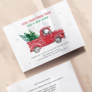 Christmas Holidays Red Truck Moved Announcement